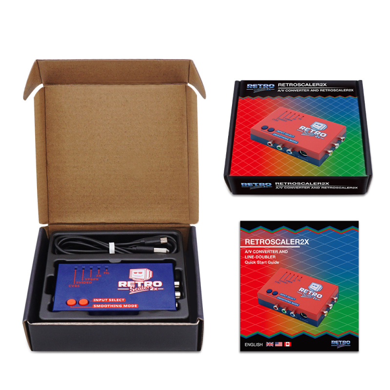 RetroScaler2x AV na HDMI linijski multiplikator, ODV verzija za nostalgične igre (YPbPr/S-Video/AV na HDMI). Kompatibilan s PS2, N64, NES, SEGA Dreamcast, Saturn, MD1