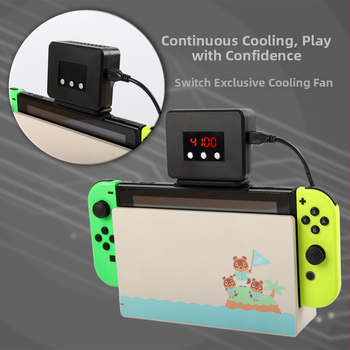 Dock Nintendo Switch cu ventilator de răcire și afișaj de date — ABS, greutate 94.2 g, interfață micro, compatibil cu baza Switch