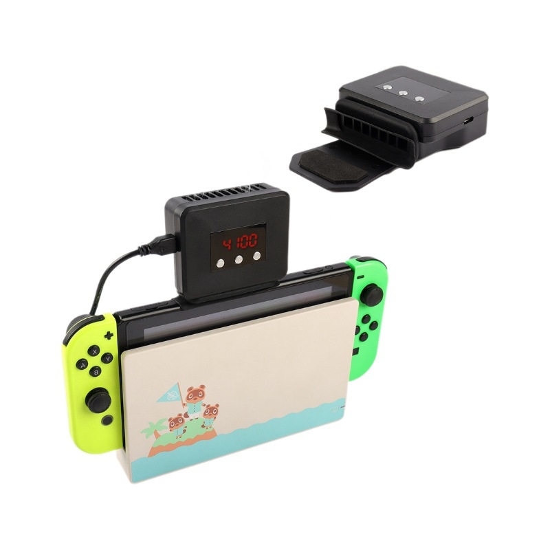 Dock Nintendo Switch cu ventilator de răcire și afișaj de date — ABS, greutate 94.2 g, interfață micro, compatibil cu baza Switch