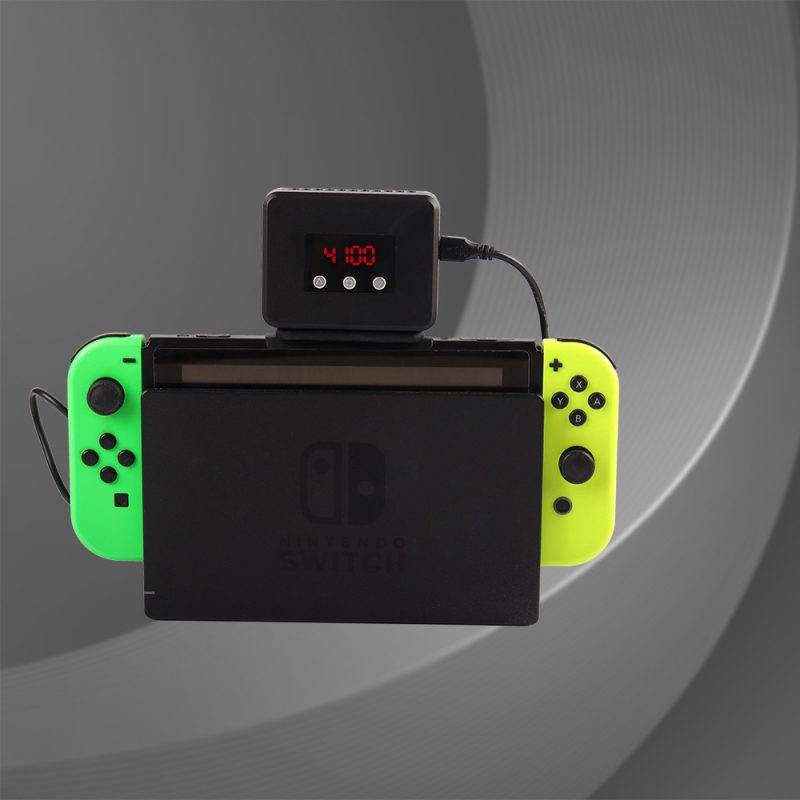 Dock Nintendo Switch cu ventilator de răcire și afișaj de date — ABS, greutate 94.2 g, interfață micro, compatibil cu baza Switch