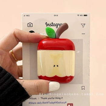 Puzdro AirPods Pro 3 s dizajnom červeného jablka – TPU, mäkký kryt, vstrekovanie, kompatibilné s Apple, personalizácia k dispozícii