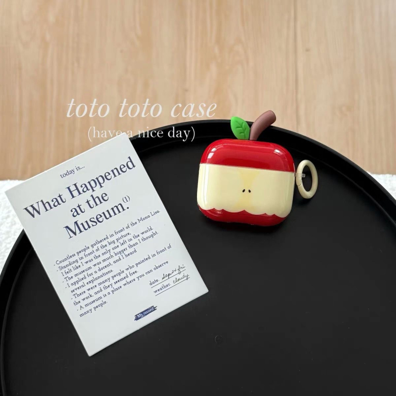 Puzdro AirPods Pro 3 s dizajnom červeného jablka – TPU, mäkký kryt, vstrekovanie, kompatibilné s Apple, personalizácia k dispozícii