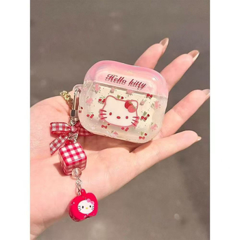 Silikónový obal na AirPods pre Apple – karikatúrny dizajn dievčatka s mačiatkom v kvetinách, prenosný, kompatibilný s AirPods 4 a AirPods Pro 3