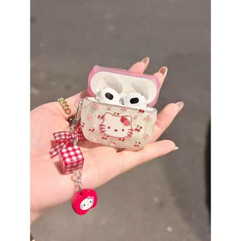 Silikónový obal na AirPods pre Apple – karikatúrny dizajn dievčatka s mačiatkom v kvetinách, prenosný, kompatibilný s AirPods 4 a AirPods Pro 3