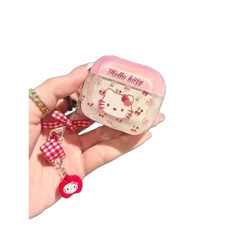 Silikónový obal na AirPods pre Apple – karikatúrny dizajn dievčatka s mačiatkom v kvetinách, prenosný, kompatibilný s AirPods 4 a AirPods Pro 3