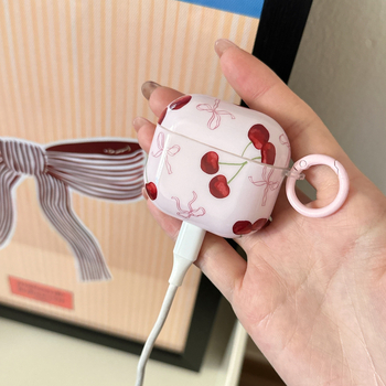 Zaštitna futrola za AirPods Pro – dizajn trešnje, TPU, sve-u-jednom kućište, injekcijsko oblikovanje, prilagodljivo Apple AirPods Pro 2. i 3. generacije