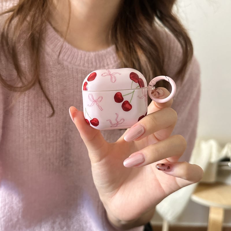 Zaštitna futrola za AirPods Pro – dizajn trešnje, TPU, sve-u-jednom kućište, injekcijsko oblikovanje, prilagodljivo Apple AirPods Pro 2. i 3. generacije