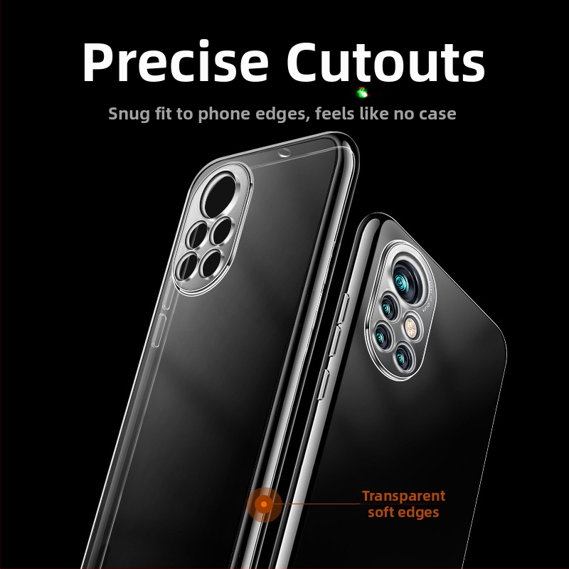 Huawei Nova 8 sērijas caurspīdīgs silikona korpuss – kritienu aizsardzība, aizsargapvalks Nova 8, Nova 8 Pro, Nova 8 SE