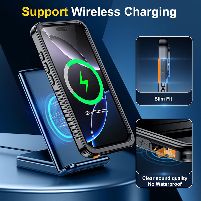 Ūdensizturīgs vāks iPhone 16 sērijai — TPU+PC, injekcijas formēšana, pretestība pret triecieniem, saderīgs ar iPhone 16, 16 Pro, 16 Plus, 16 Pro Max