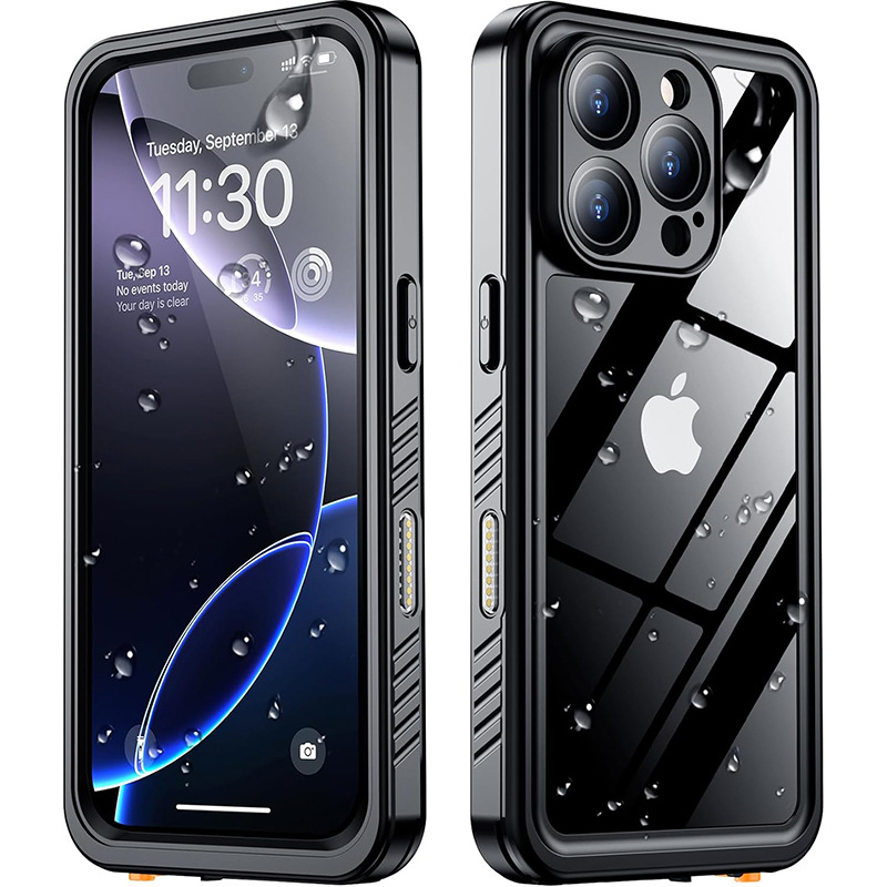 Ūdensizturīgs vāks iPhone 16 sērijai — TPU+PC, injekcijas formēšana, pretestība pret triecieniem, saderīgs ar iPhone 16, 16 Pro, 16 Plus, 16 Pro Max