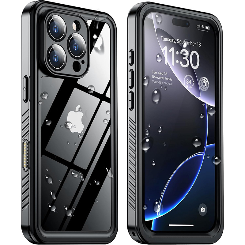 Ūdensizturīgs vāks iPhone 16 sērijai — TPU+PC, injekcijas formēšana, pretestība pret triecieniem, saderīgs ar iPhone 16, 16 Pro, 16 Plus, 16 Pro Max