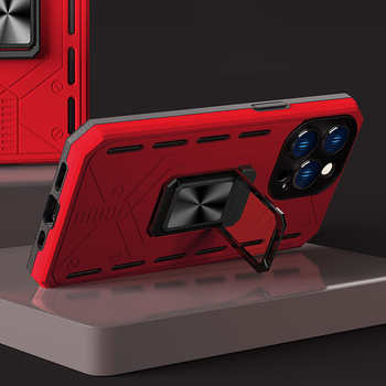 Auto magnetska futrola za telefon s prstenom 2-u-1, TPU materijal, mekani silikon, otporan na udarce, držač