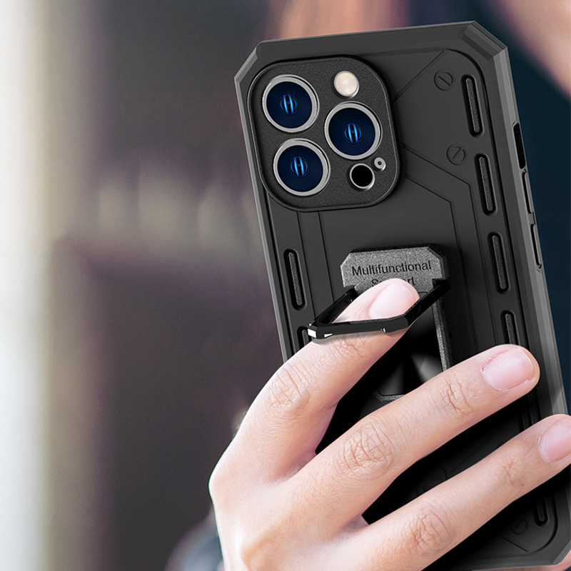 Auto magnetska futrola za telefon s prstenom 2-u-1, TPU materijal, mekani silikon, otporan na udarce, držač