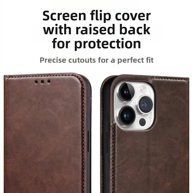 Lishen maku vāciņš iPhone 12–14 sērijai (Pro/Max) - īsta āda, minimālisks stils, triecienizturīgs, paredzēts iPhone 12/12 Pro/Max, 13/13 Pro/Max, 14/14 Pro/Max