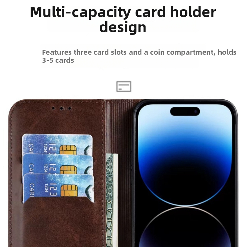 Lishen maku vāciņš iPhone 12–14 sērijai (Pro/Max) - īsta āda, minimālisks stils, triecienizturīgs, paredzēts iPhone 12/12 Pro/Max, 13/13 Pro/Max, 14/14 Pro/Max