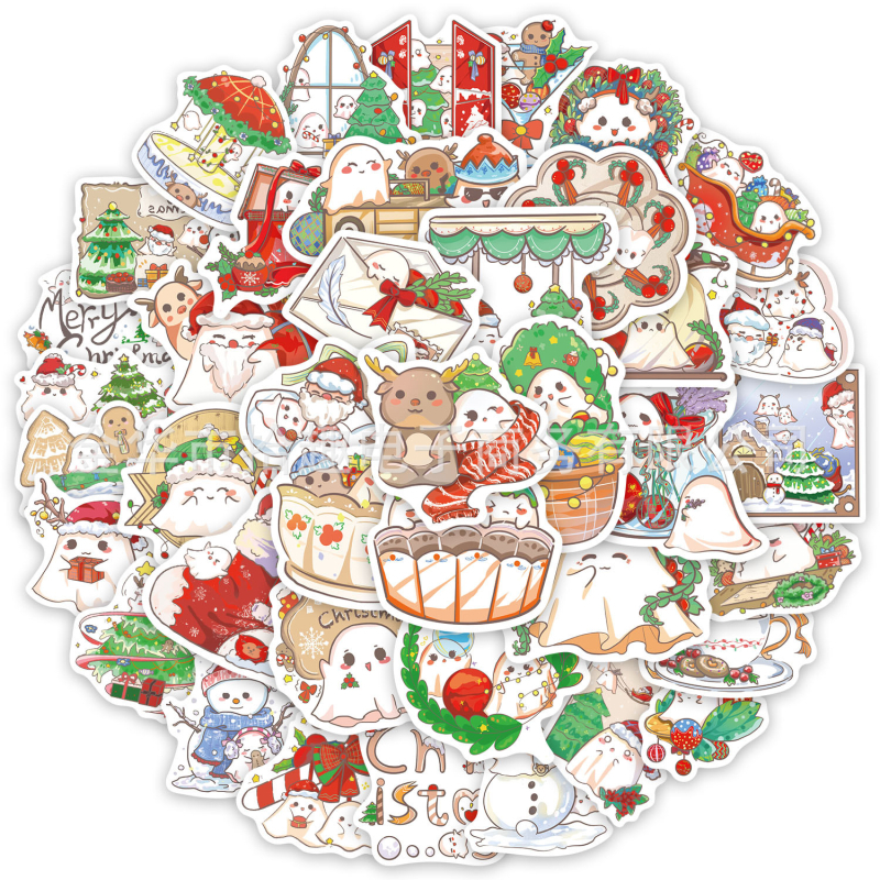 Lipdukų rinkinys lapams – Kalėdiniai maži vaiduokliai, 50 lapų, PVC lipnios, piešinio stilius