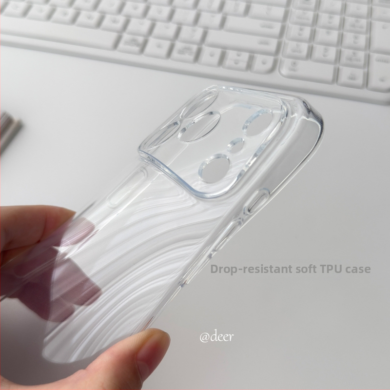 Aizsargtelefonu apvalks ar caurspīdīgu mīksto korpusu, korejiešu stila dizains, materiāls: saplāksnis, precīzi caurumi pilnai aizsardzībai