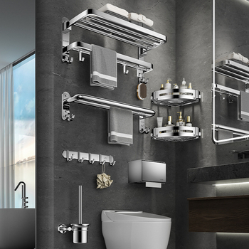 Nerūdijančio plieno 304 dviejų lygių rankšluosčių laikiklis, sieninis, be gręžimo, sulankstomas