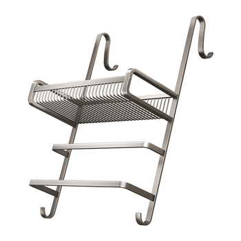 Alumiiniumist vannitoa arätikute riiul, puurimiseta, kolmetasemeline, spreiplaasti viimistlus, 20 kg kandevõime