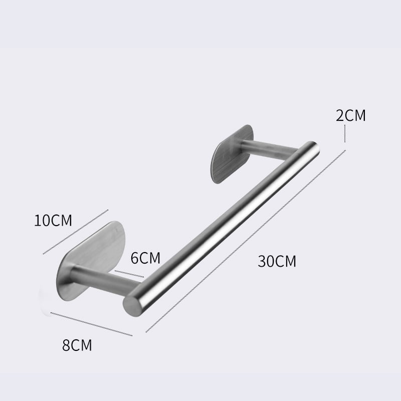 304 nerūdijančio plieno rankšluosčių laikiklis, be gręžimo, vieno stulpo dizainas, apkrova 20 kg, blizgus paviršius