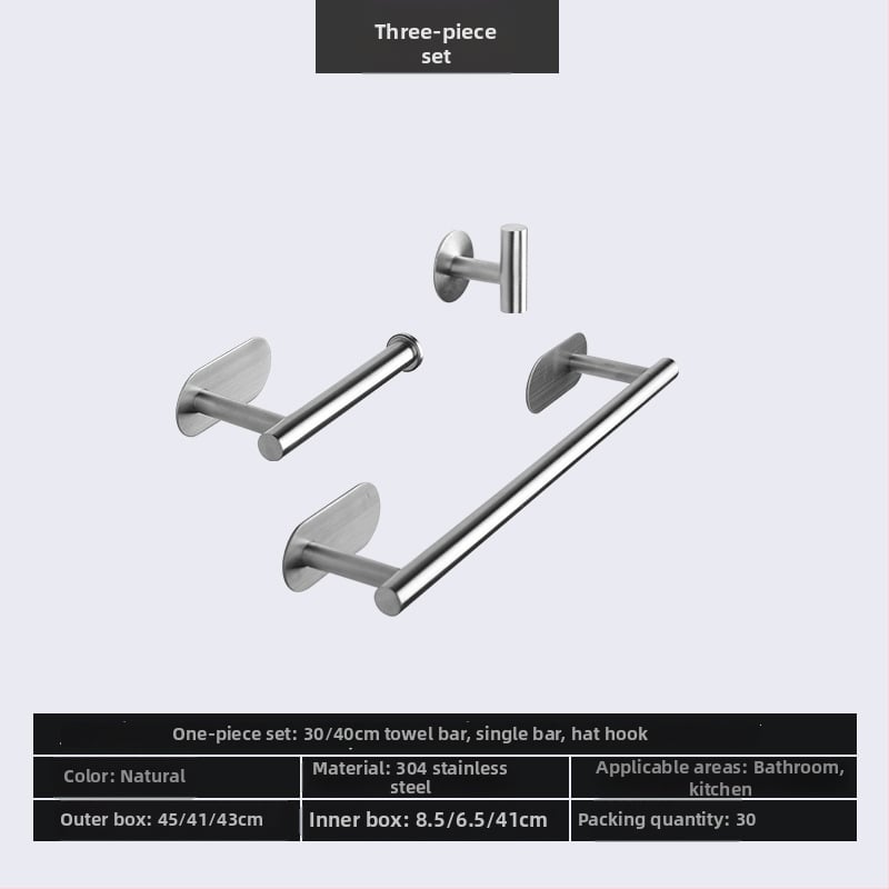 304 nerūdijančio plieno rankšluosčių laikiklis, be gręžimo, vieno stulpo dizainas, apkrova 20 kg, blizgus paviršius