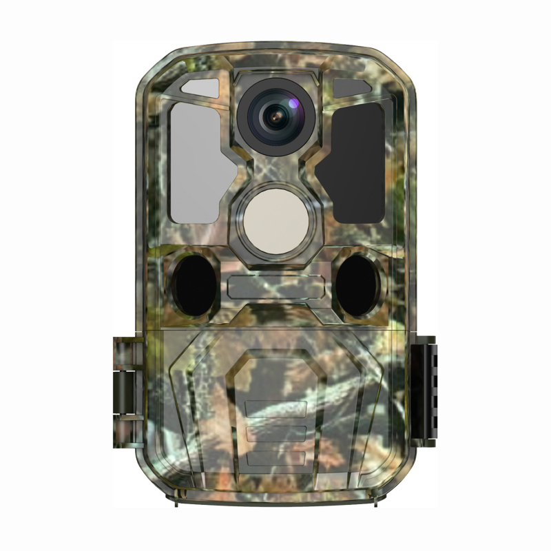 Išorinė IR medžioklės kamera su naktiniu matymu, CMOS jutiklis, 1080p raiška, 85° matymo kampas, atspari vandeniui.