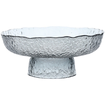 Stakleni tanjur za voće na visokoj nozi sa teksturom kaljenog – Brend Lucheng xiye