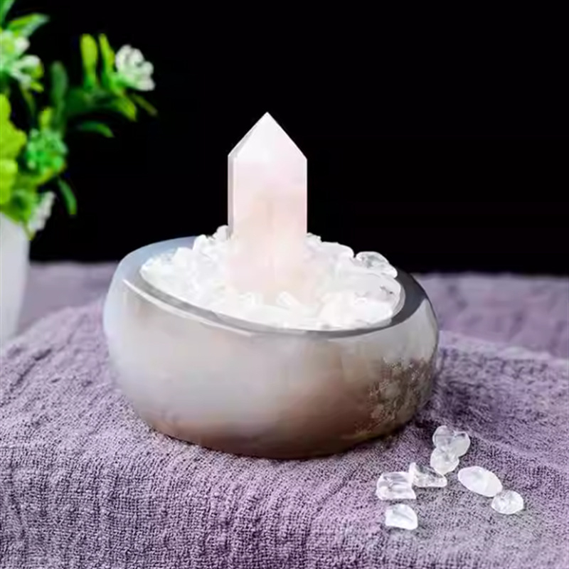 Ahatna zdjela — moderni minimalistički dizajn, kristalni materijal, originalna kamena rezba; pogodno kao poklon za putna sjećanja i novi dom (Materijal: agat; Kategorija: ahatna zdjela; Stil: moderni; Tip materijala: kristal; Prigode: putna sjećanja, novi 