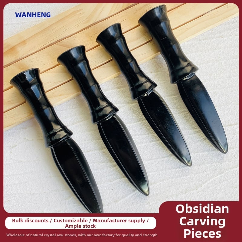 Διακοσμητικό μαχαίρι από κρύσταλλο, χειροποίητα σκαλισμένο για διακόσμηση σπιτιού και γραφείου