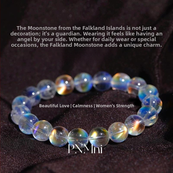 Náramok z mesačného kameňa, jednostranný, strieborné prvky 925, zberateľský stupeň, v darčekovej krabičke