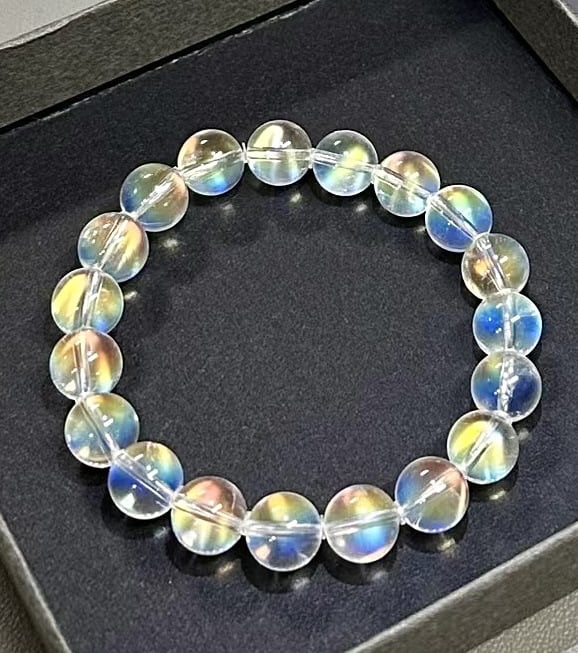 Holdkő kristály karkötő, egyszálas kivitel, 925 ezüst díszítés, gyűjtemény-szint, ajándékdobozban