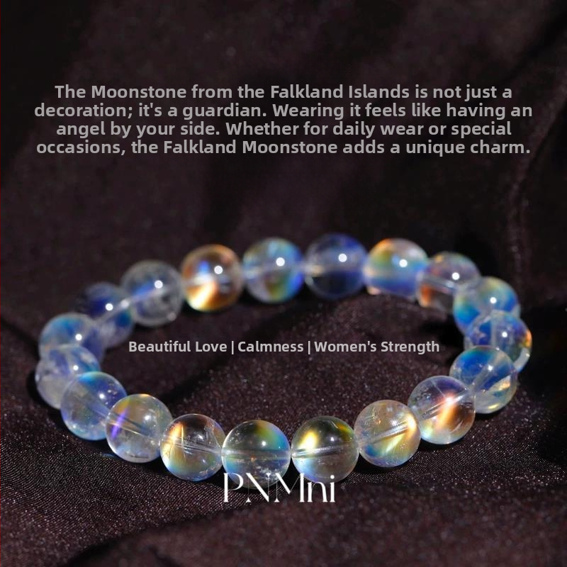 Náramok z mesačného kameňa, jednostranný, strieborné prvky 925, zberateľský stupeň, v darčekovej krabičke