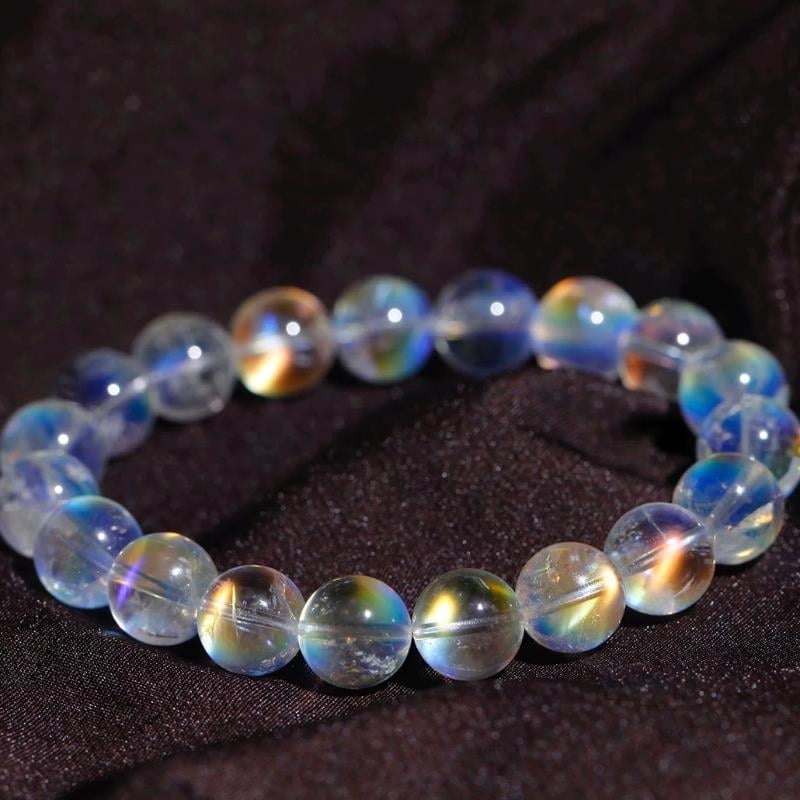 Holdkő kristály karkötő, egyszálas kivitel, 925 ezüst díszítés, gyűjtemény-szint, ajándékdobozban