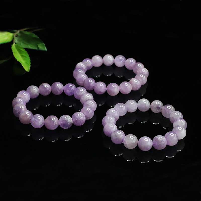 Prirodna ljubičasta ametist narukvica, 8 mm perli, elastični konac, vilinski stil