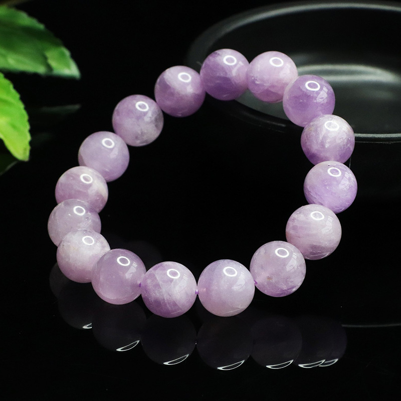 Prirodna ljubičasta ametist narukvica, 8 mm perli, elastični konac, vilinski stil