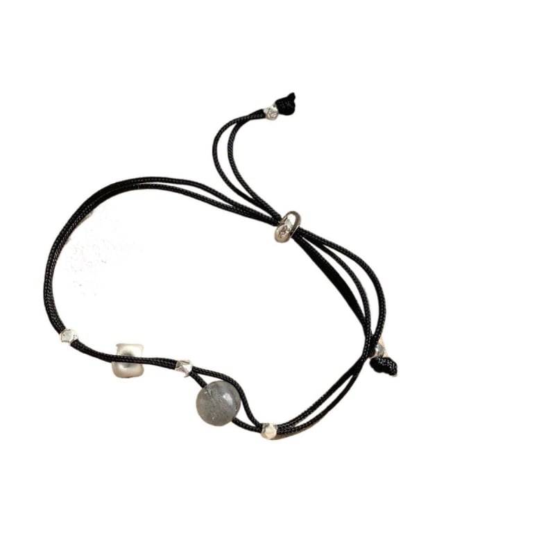 925-ös ezüst karkötő holdkővel, kézzel készített, romb geometriájú dizájn, női divat ékszer