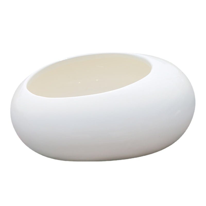 Овална керамична саксия за сукуленти, ръчна изработка с глазура, устойчива и издръжлива на корозия, подходяща за настолен и подов монтаж