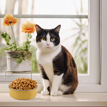 Pastoral Star Tök alakú macska- és kutyatál, PP külső és 201 rozsdamentes acél belsővel, anti-dőlés és anti-öntés