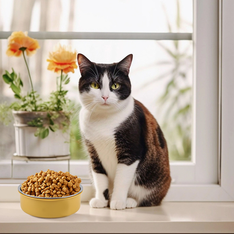 Pastoral Star Tök alakú macska- és kutyatál, PP külső és 201 rozsdamentes acél belsővel, anti-dőlés és anti-öntés