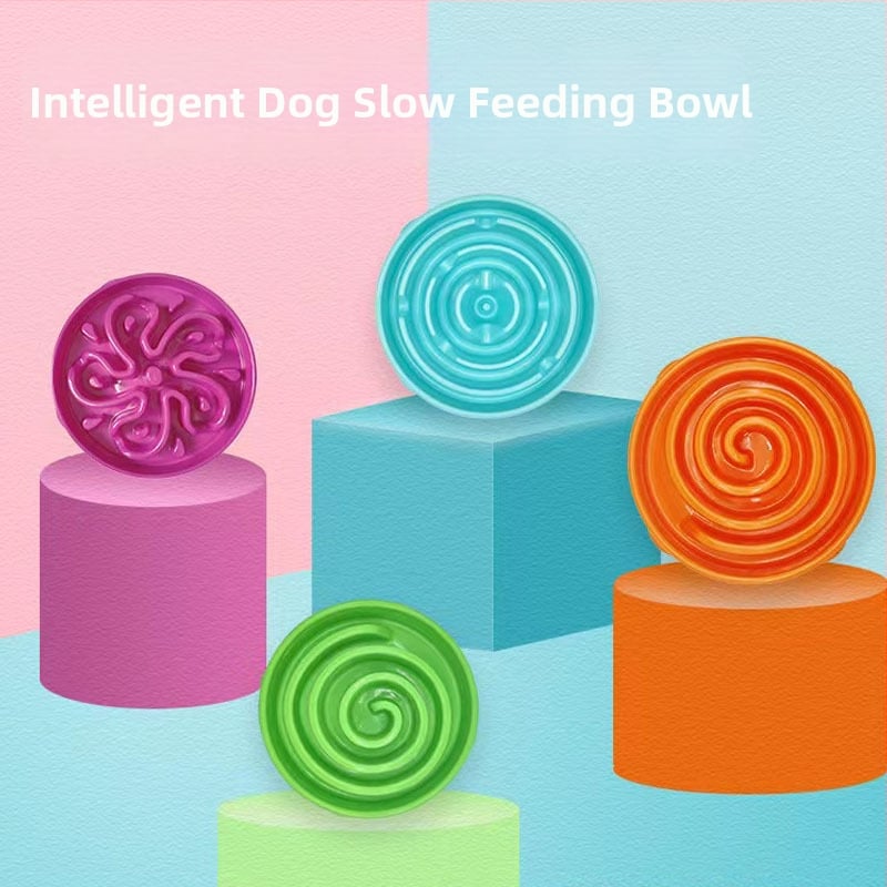 Macska lassú etető tál Dougez – anti-tippelés, anti-kiömlés, anti-csúszás, műanyag