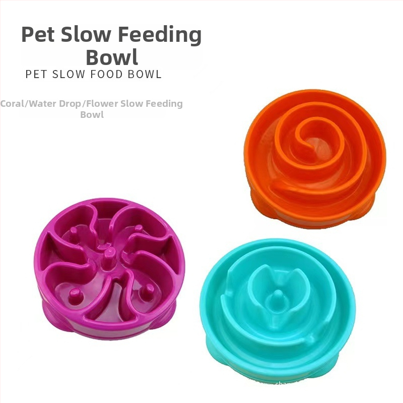 Macska lassú etető tál Dougez – anti-tippelés, anti-kiömlés, anti-csúszás, műanyag