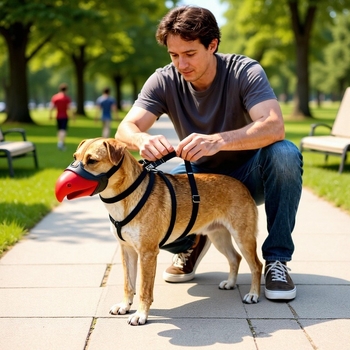 Brnjica za psa od TPR-a i webbinga, maska protiv ugriza, uređaj protiv lajanja, vodootporna, prilagodljiva