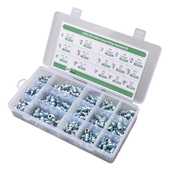 235 части комплект за гресни накрайници, в кутия, с M6, M8 и M10, UNF 1/4-28 и 1/8-27 NPT