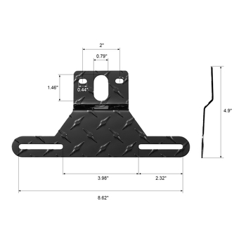 Držač registarske pločice od aluminijske legure za prikolicu s stražnjim svjetlom i kompletom vijaka – Model 101013b-ls; Kompatibilno s prikolicama