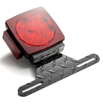 Držač registarske pločice od aluminijske legure za prikolicu s stražnjim svjetlom i kompletom vijaka – Model 101013b-ls; Kompatibilno s prikolicama