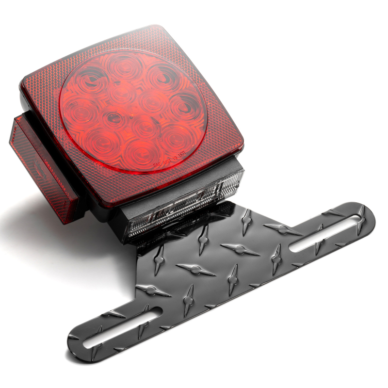 Držač registarske pločice od aluminijske legure za prikolicu s stražnjim svjetlom i kompletom vijaka – Model 101013b-ls; Kompatibilno s prikolicama