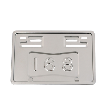 Motorkerékpár rendszámtábla keret, rozsdamentes acél, testreszabható, modell 01, Ji Dingchang