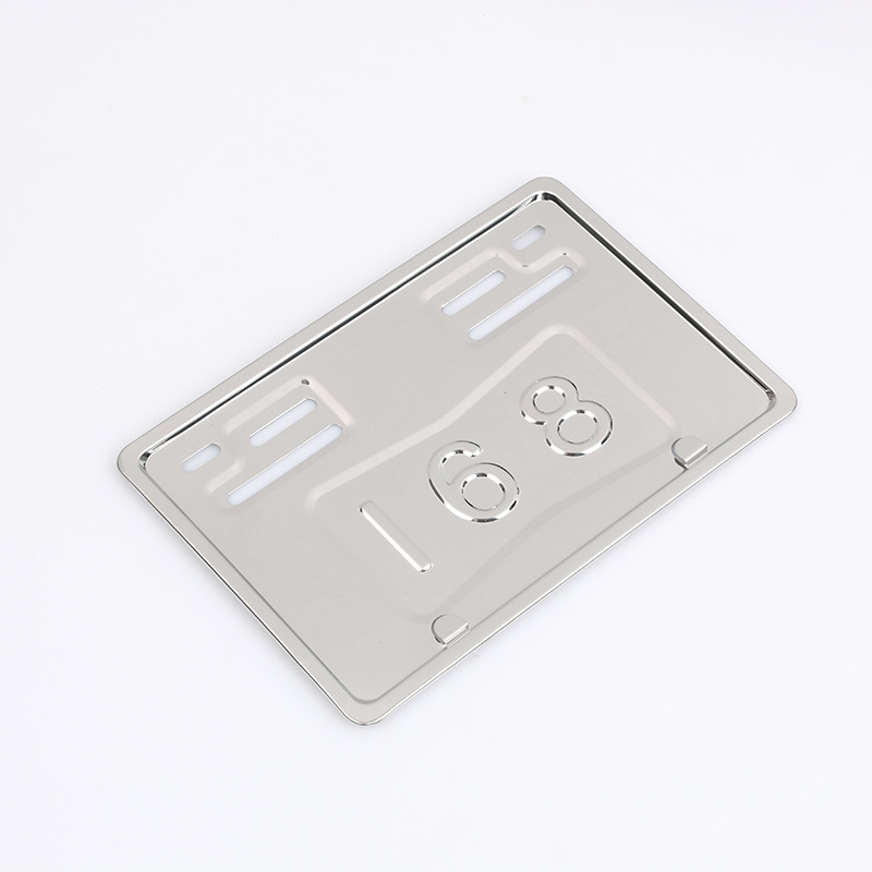 Motorkerékpár rendszámtábla keret, rozsdamentes acél, testreszabható, modell 01, Ji Dingchang