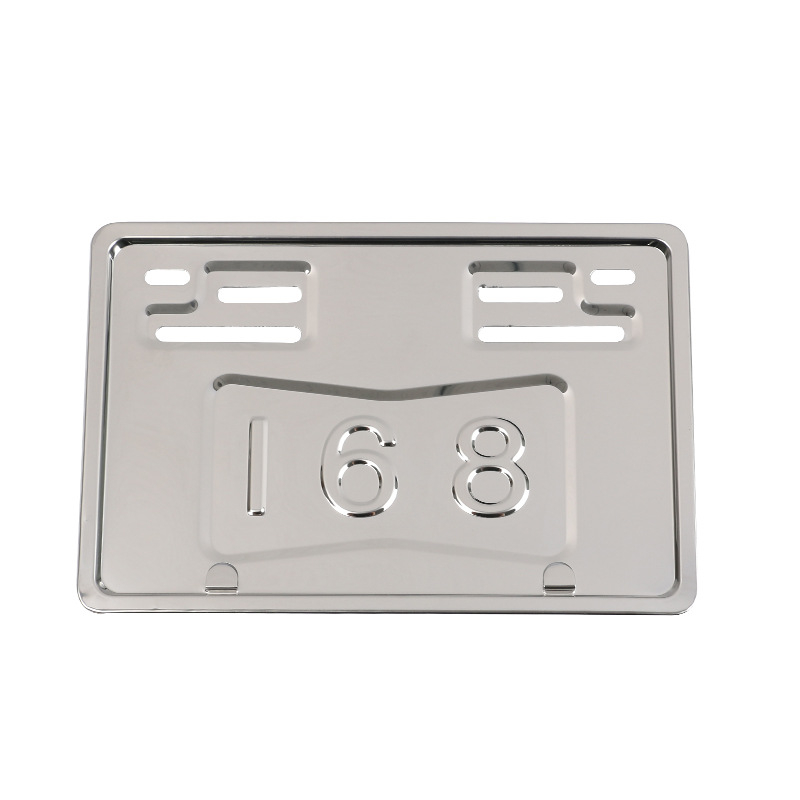 Motorkerékpár rendszámtábla keret, rozsdamentes acél, testreszabható, modell 01, Ji Dingchang