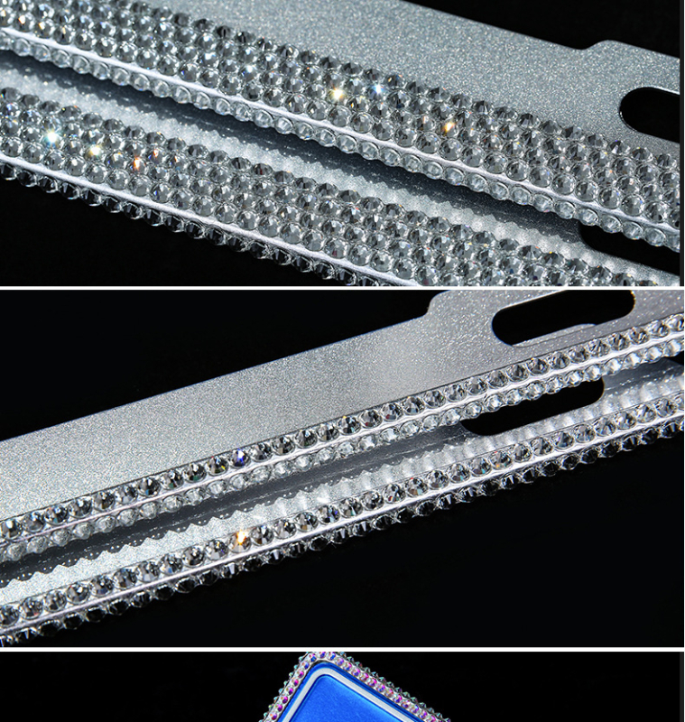 Okvir za registarsku ploču s plosnim dnom i oglednim završnim slojem, aluminijska legura, univerzalno, 7 redova, 155x455 mm